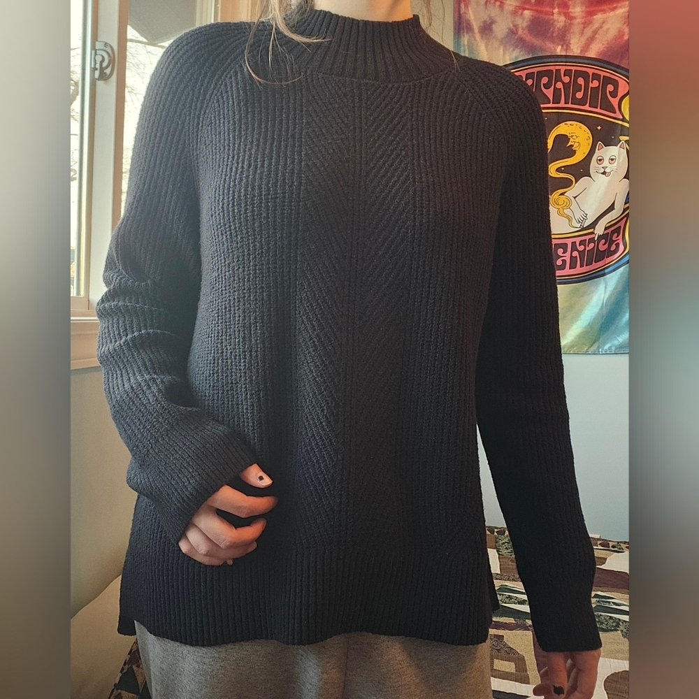 Black Thick Knit Comfy Sweater
